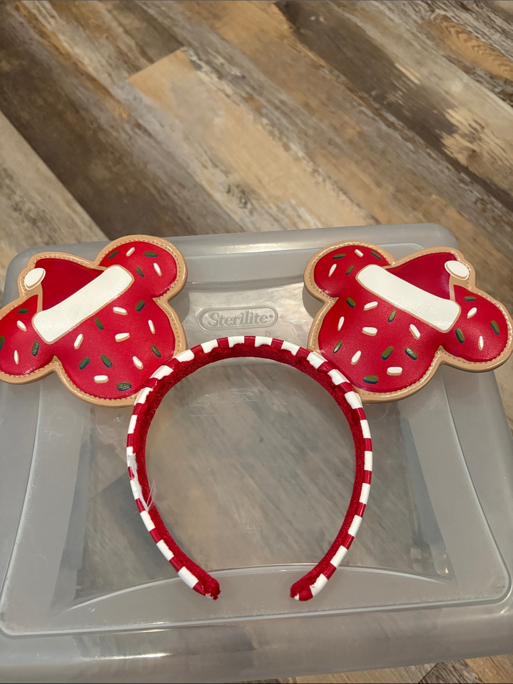 Loungefly Red Sprinkled Mickey Ear Headband with White Stripe